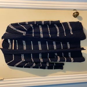 Blue & White Women’s Striped Cardigan